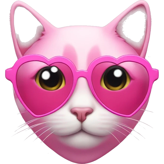 pink cat with heart glasses emoji