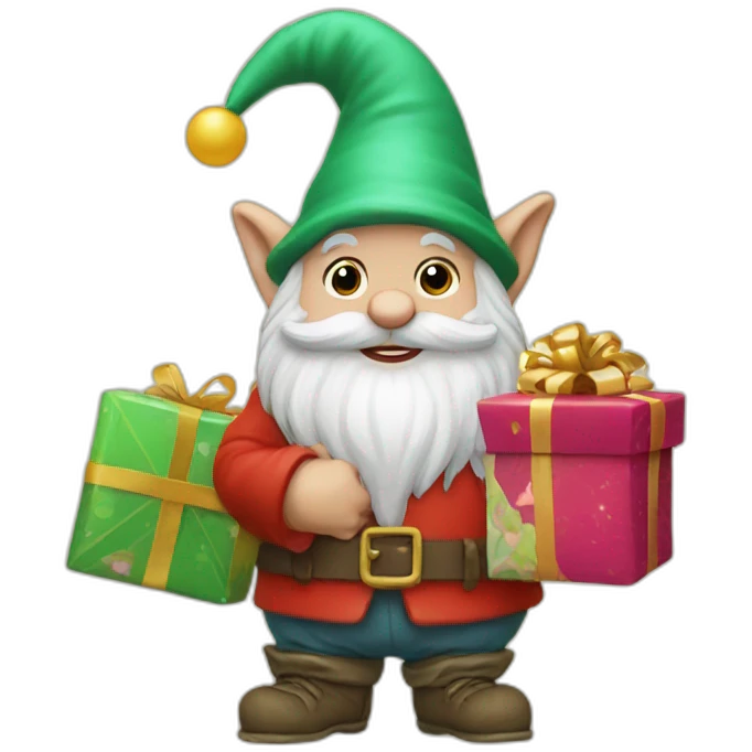gnome with gifts emoji