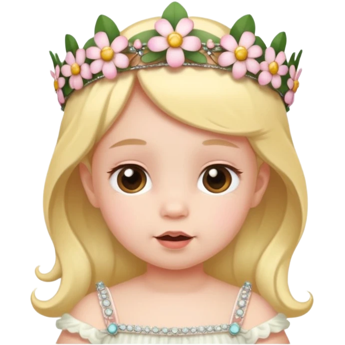 baby with flower tiara emoji