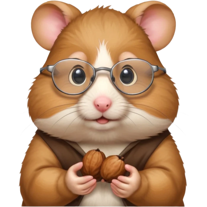 hamster holding nutz with glasses emoji