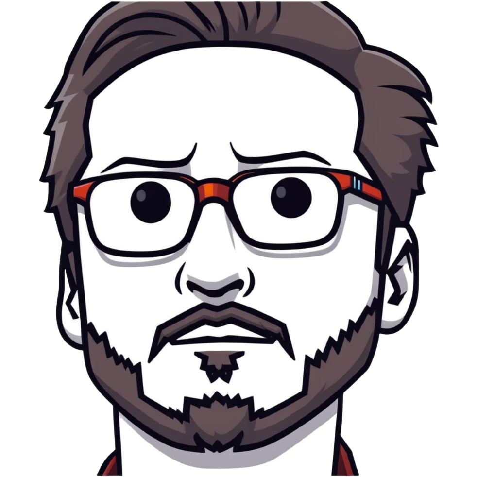 Tony Stark with stylish glasses, goatee beard emoji