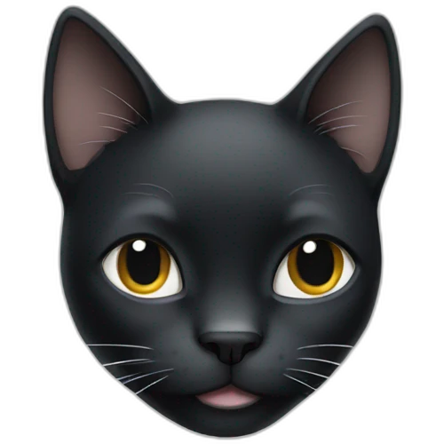black cat with white paws emoji