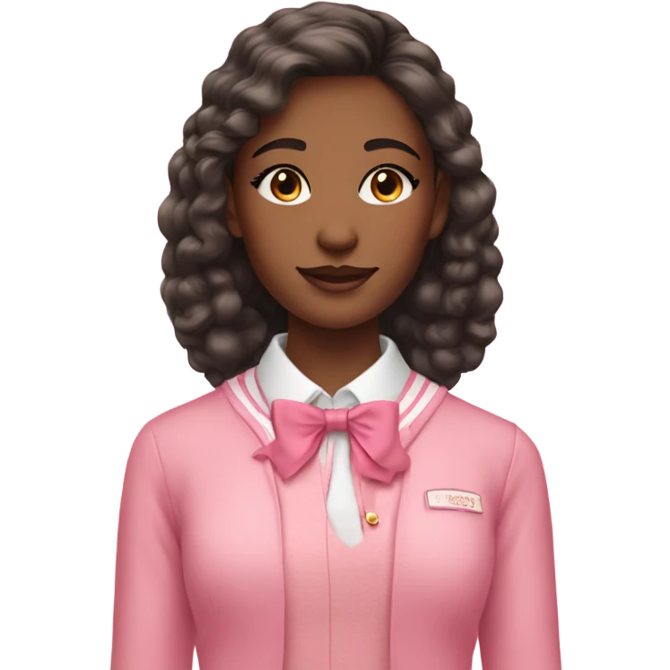 Preppy cute girl wearing pink and make up  emoji