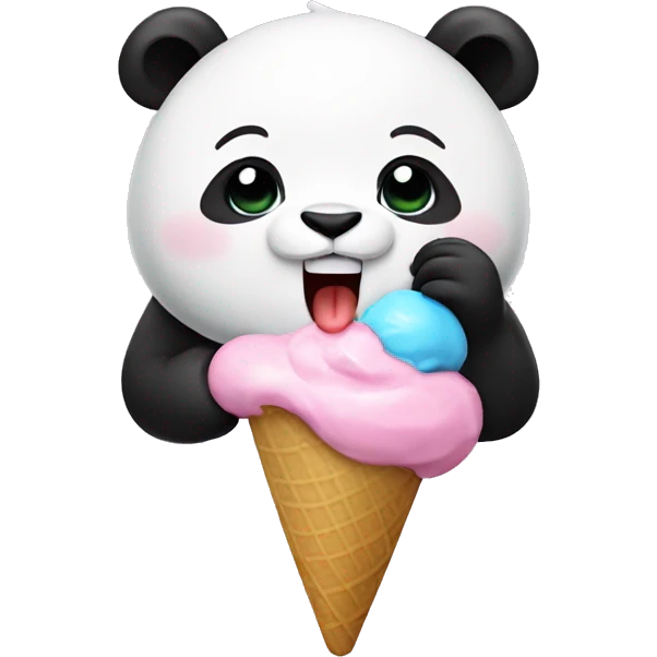 Panda eating ice cream emoji
