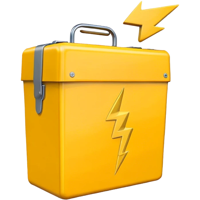 lightning with a yellow logistic carry box emoji