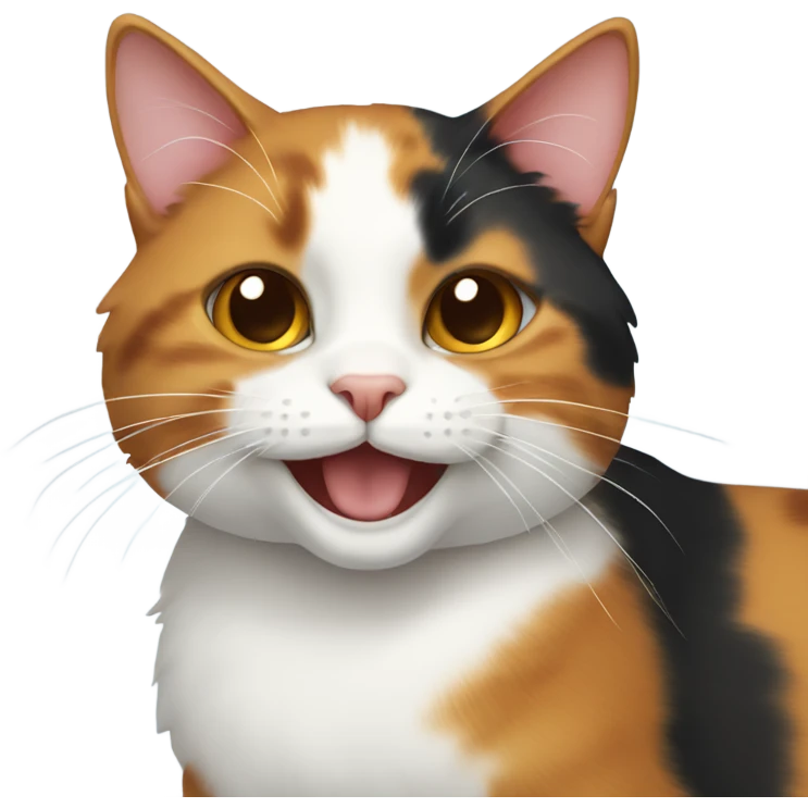 calico cat smiling emoji