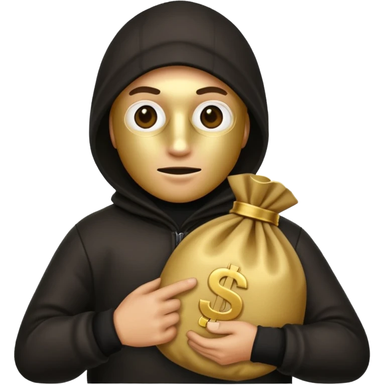 Robber emoji holding a 💰 emoji