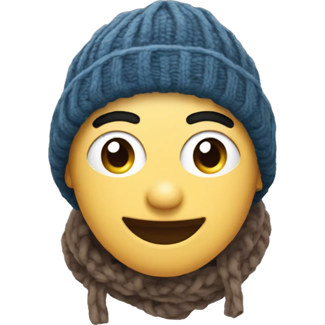 cozy knitted winter beanie on its own emoji