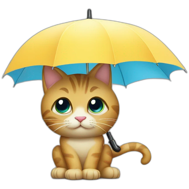  cat with an umbrella emoji