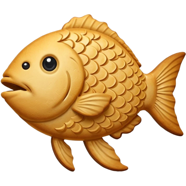 fish-shaped cookie, golden brown baked texture emoji