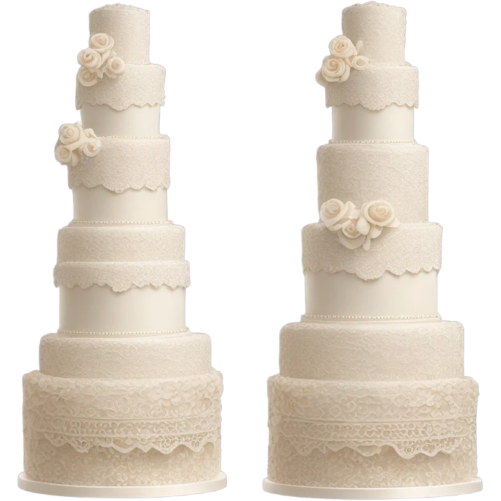 Highly detailed vintage wedding cake emoji