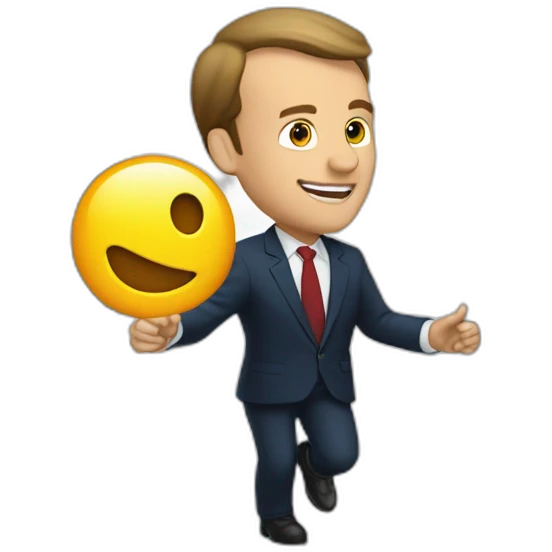 Macron run in a open door emoji