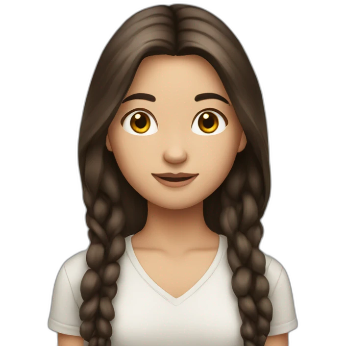 brunet girl with long hair emoji