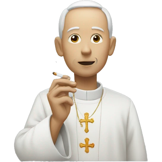 Priest smoking and from cigarette smoke comes out emoji