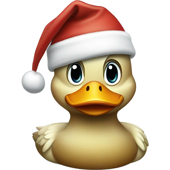 Duck in a Santa hat emoji