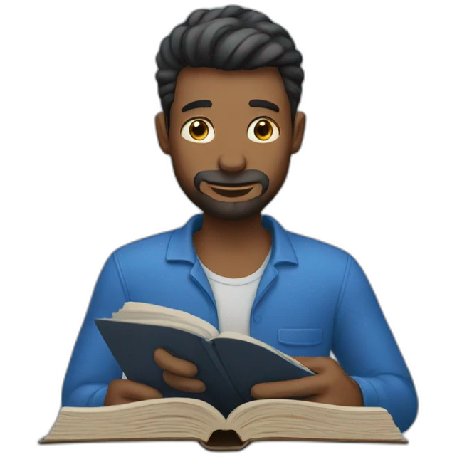 man reading a blue book emoji
