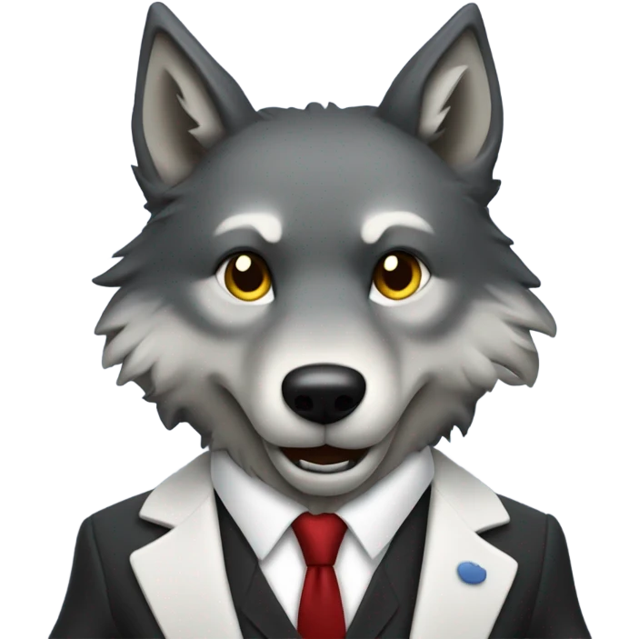 A wolf tap dancing in a suit emoji