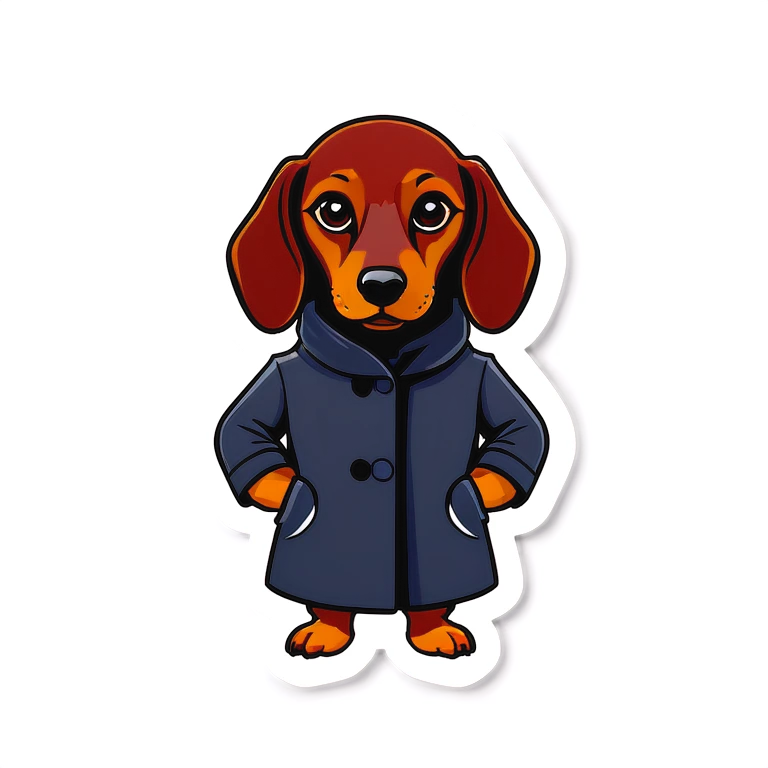Red Dachshund in coat emoji