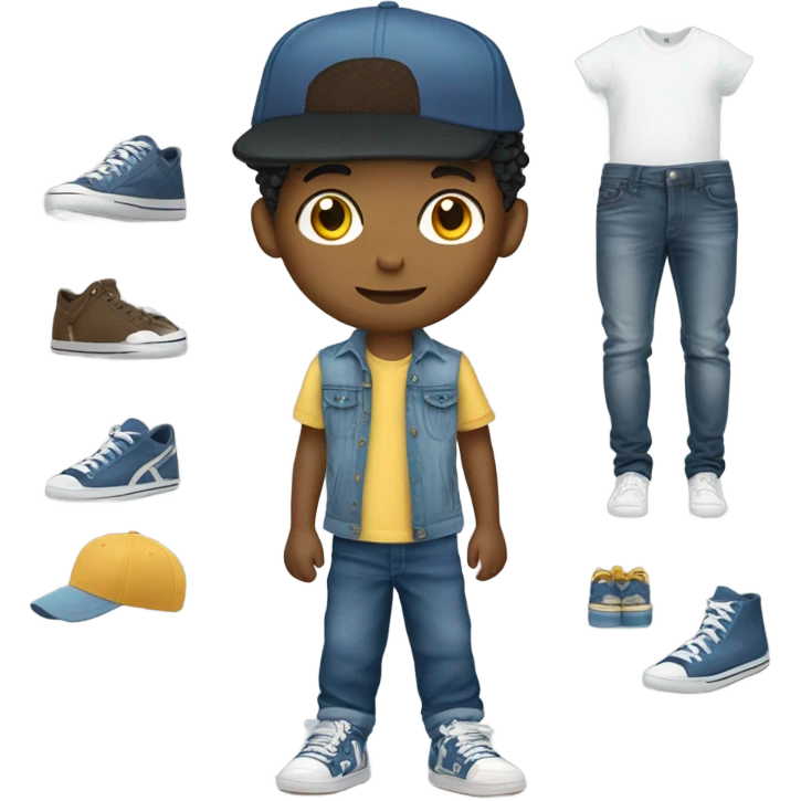 boys in stylish casual wear emoji