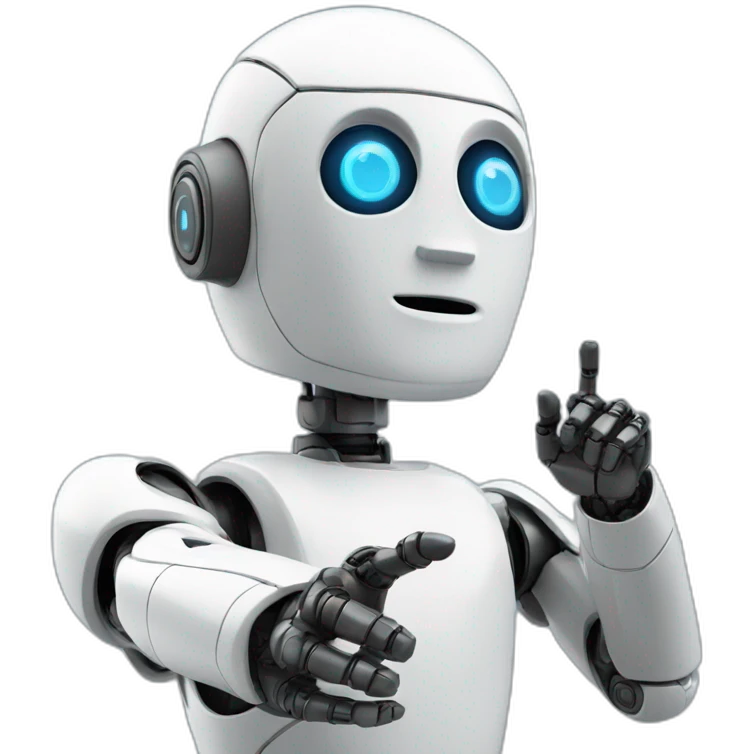 robot pointing to the sky emoji