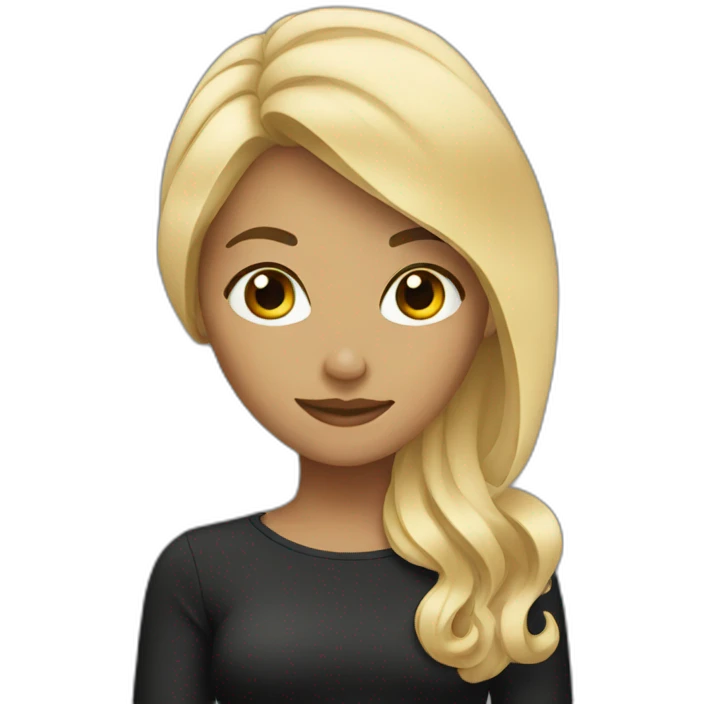 Women with hair blonde and black emoji