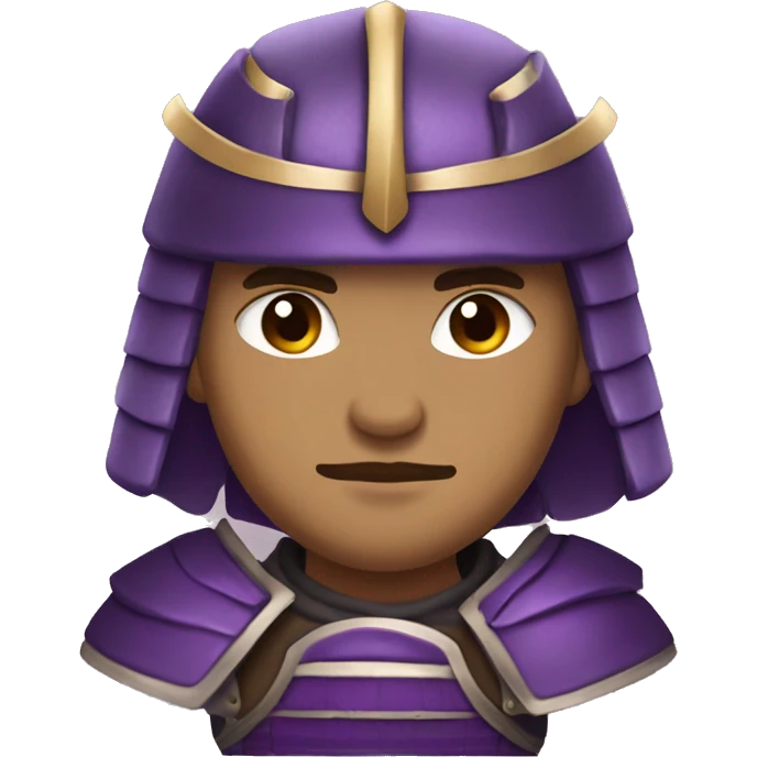 Purple armor samurai. Brown eyes light color skin emoji