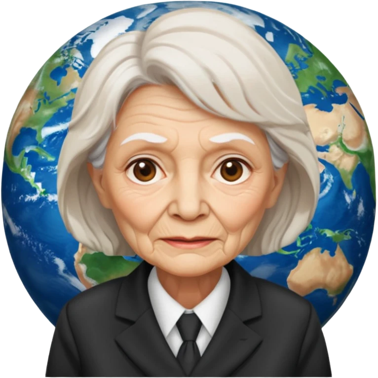 Planet earth emoji ceo old women face  emoji