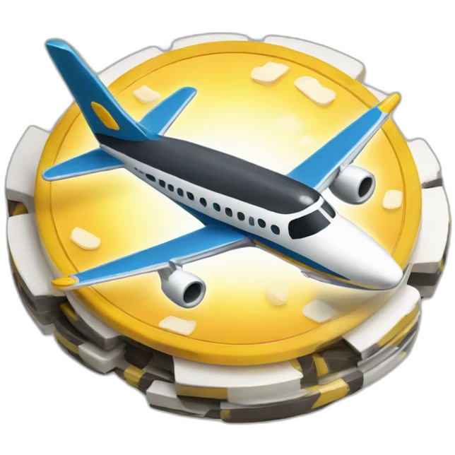 plane on casino chip emoji