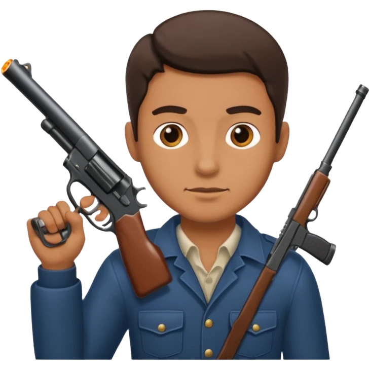 Guy with a gun emoji