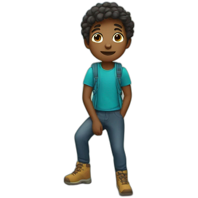 a boy on a mountain emoji