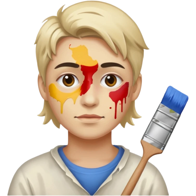 Painter with Paint Stained Face emoji