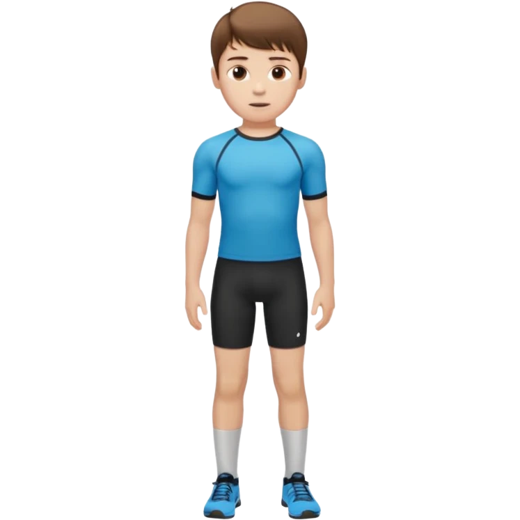Boy wearing compression shirt (with fringe crop) (pale skintone)(brown hair) emoji