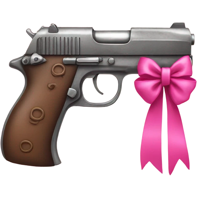 pistol with pink bow on it emoji