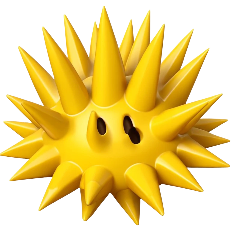 Compact iOS‑style 3D emoji: plain jagged burst (10 spikes), bright yellow, smooth shading, thin darker edge; no characters or pictograms emoji