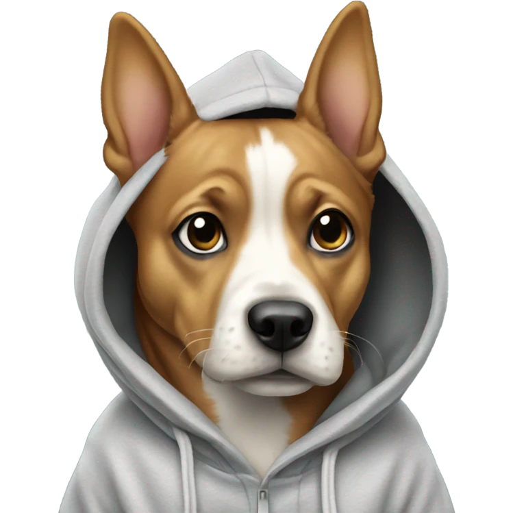 Dog wearing hoodie emoji