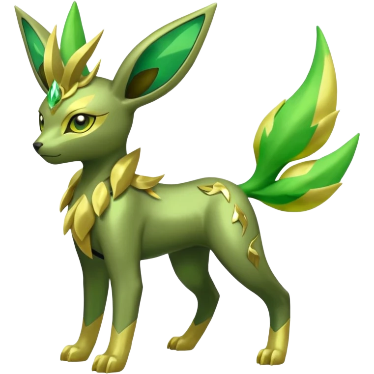 Shiny 4-legged Electrike-Virizion-Zygarde-Leafeon-fusion, full body emoji