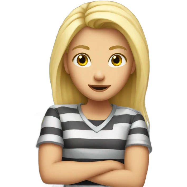 Blonde girl in jail emoji