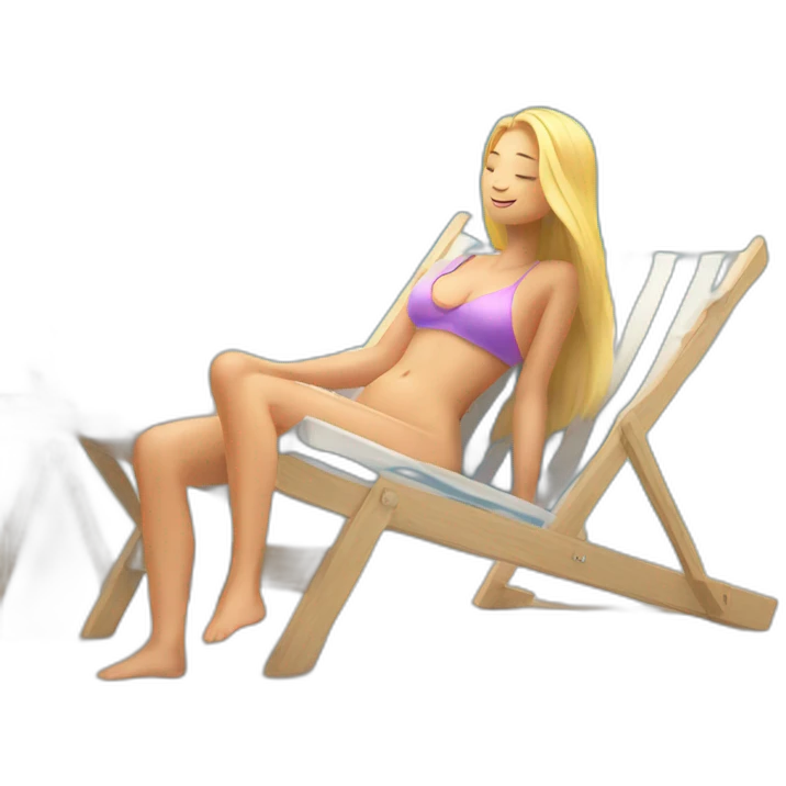sunbathing girl at FKK emoji
