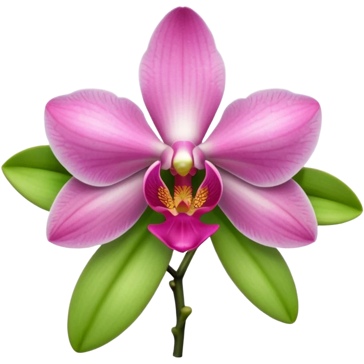 green and pink orchid emoji