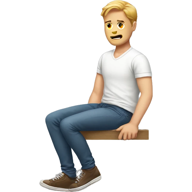 White guy got hurt and holding their ankle emoji