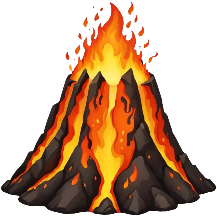 Un animal de volcan avec flammes emoji