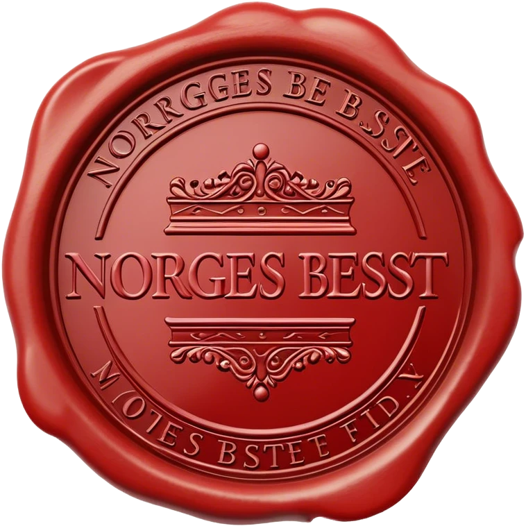 wax seal stamp with text "Norges beste" emoji
