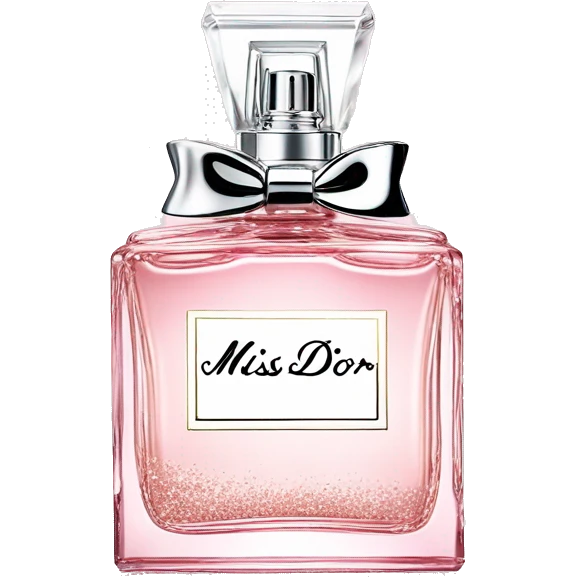 Miss Dior perfume with Victoria secret logo in a white bottle but light pink glitter  emoji
