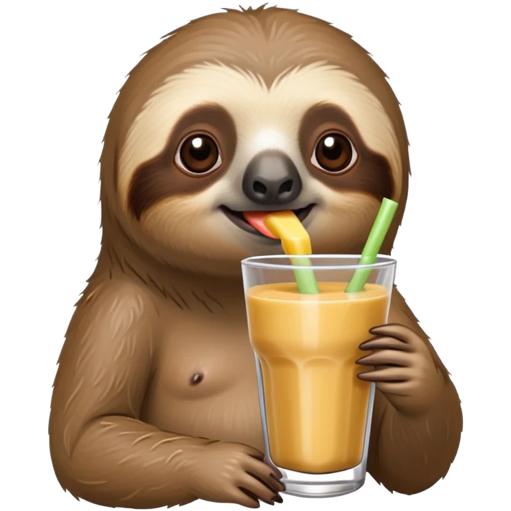 sloth drinking a smoothie emoji