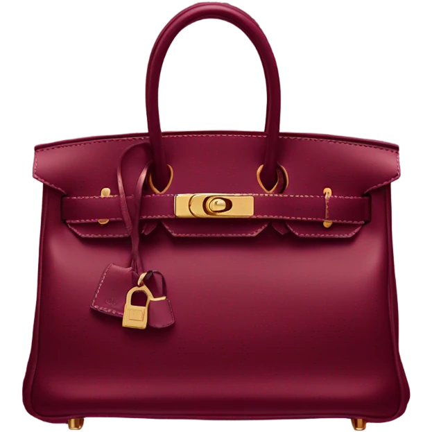 Birkin Hermes bag in wine red emoji