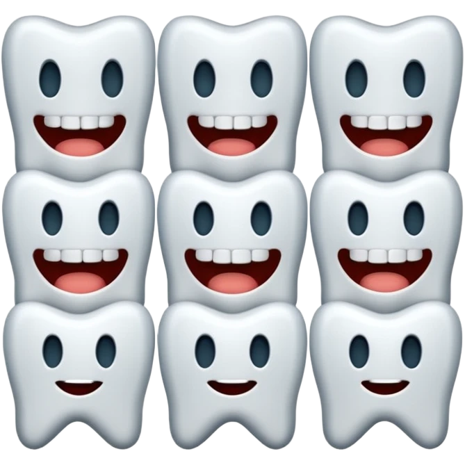 a single row of cartoon teeth, no lips or mouth emoji