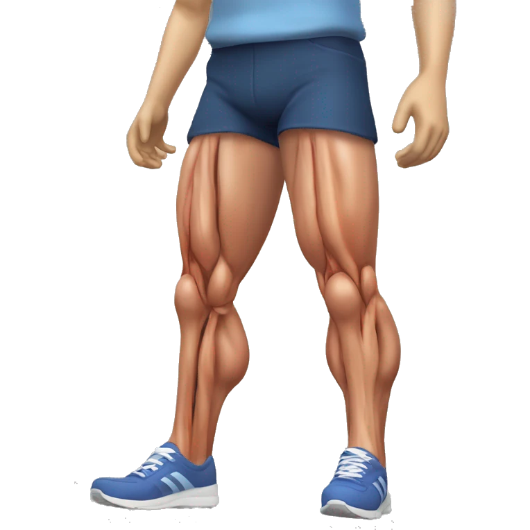Human anatomy 3D quadriceps muscle in leg emoji