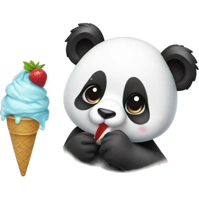 Panda eating ice cream emoji