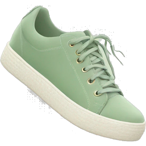 Sneakers shoes in sage with lace emoji