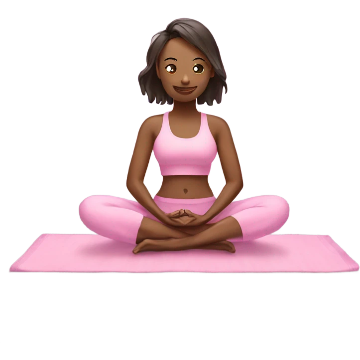 Yoga with friend pink towel emoji